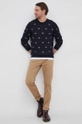 Scotch & Soda Sweter bawełniany granatowy