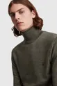 AllSaints Sweter wełniany MODE MERINO ROLL NEC zielony