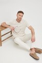 Polo se lněnou směsí BOSS Boss Casual 50465285 béžová SS22