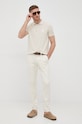 Polo se lněnou směsí BOSS Boss Casual béžová 50465285