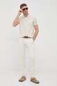 Polo se lněnou směsí BOSS Boss Casual béžová 50465285