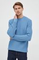 niebieski HUGO sweter bawełniany 50465207 Męski