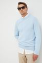 jasny niebieski BOSS sweter bawełniany Męski