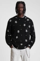 czarny AllSaints Sweter MIDNIGHT CREW Męski