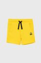 žlutá Dětské bavlněné šortky United Colors of Benetton Chlapecký