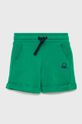 zelená Dětské bavlněné šortky United Colors of Benetton Chlapecký