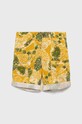 United Colors of Benetton szorty bawełniane dziecięce wzorzyste żółty 4HF2C900I.G