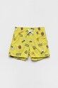 United Colors of Benetton szorty bawełniane dziecięce wzorzyste żółty 4HF2G900J.P