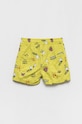 United Colors of Benetton szorty bawełniane dziecięce 4HF2G900J.P żółty SS22