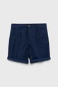 United Colors of Benetton szorty z domieszką lnu dziecięce casual granatowy 4VQXC900A.G