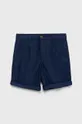 mornarsko modra Otroške kratke hlače z mešanico lana United Colors of Benetton Fantovski