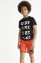 Dkny szorty bawełniane dziecięce D24755 nadruk pomarańczowy D24755