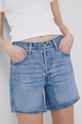 jasny niebieski Levi's szorty jeansowe bawełniane 501 Rolled Damski