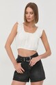 The Kooples pantaloni scurti jeans gri FSHO24005J