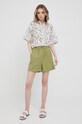 Šortky s příměsí lnu Pepe Jeans Muriel PL800983.618 zelená SS22
