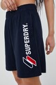 Superdry pantaloni scurti din bumbac bleumarin W7110311A.JKE