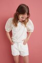 Desigual pantaloni scurti din denim pentru copii 22SGDD01 alb