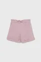 Детские хлопковые шорты United Colors of Benetton розовый