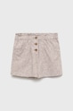 Dětské plátěné šortky United Colors of Benetton len béžová 4PL9C900G.G