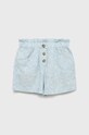 Dětské plátěné šortky United Colors of Benetton len modrá 4PL9C900G.G
