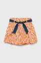 oranžna Otroške bombažne kratke hlače United Colors of Benetton Dekliški