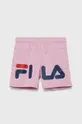 розовый Детские шорты Fila Для девочек