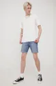 Rifľové krátke nohavice Produkt by Jack & Jones tmavomodrá