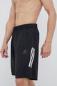 Шорти для бігу adidas Performance 3-stripes FM2107 трикотаж чорний FM2107