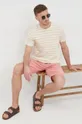 Pepe Jeans vászonkeverék rövidnadrág Arkin Short Linen rózsaszín