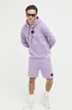 Bombažne kratke hlače HUGO vijolična