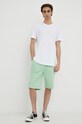 Šortky s příměsí lnu Lee L70KSAUX zelená SS22