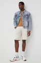 Βαμβακερό σορτσάκι Calvin Klein Jeans μπεζ