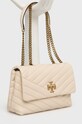 Tory Burch torebka skórzana Kira Chevron Small 90452.122 beżowy SS22