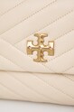 Akcesoria Tory Burch torebka skórzana Kira Chevron Small 90452.122 beżowy