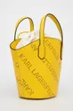 Δερμάτινη τσάντα Karl Lagerfeld κίτρινο