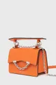 Δερμάτινη τσάντα Karl Lagerfeld πορτοκαλί