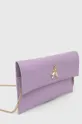 Usnjena večerna torbica Patrizia Pepe vijolična