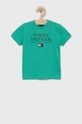 světle tyrkysová Dětské bavlněné tričko Tommy Hilfiger Chlapecký