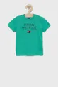 turkusowy Tommy Hilfiger T-shirt bawełniany dziecięcy Chłopięcy