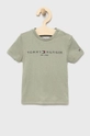 szary Tommy Hilfiger t-shirt bawełniany dziecięcy Chłopięcy