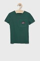 Tommy Hilfiger t-shirt bawełniany dziecięcy aplikacja zielony KB0KB07020.PPYY