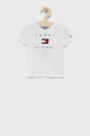 biały Tommy Hilfiger t-shirt bawełniany dziecięcy Chłopięcy