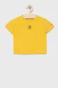 rumena Tommy Hilfiger bombažna otroška majica Fantovski