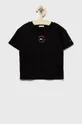 čierna Detské bavlnené tričko Tommy Hilfiger Chlapčenský