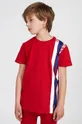 czerwony Guess T-shirt bawełniany dziecięcy Chłopięcy