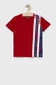 Guess T-shirt bawełniany dziecięcy czerwony
