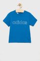 niebieski adidas Performance T-shirt bawełniany dziecięcy HD5970 Chłopięcy