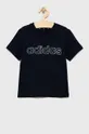 темно-синій Дитяча бавовняна футболка adidas Performance HE9273 Для хлопчиків