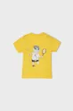 Mayoral T-shirt bawełniany dziecięcy żółty