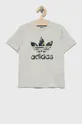 béžová Detské bavlnené tričko adidas Originals HC4533 Chlapčenský